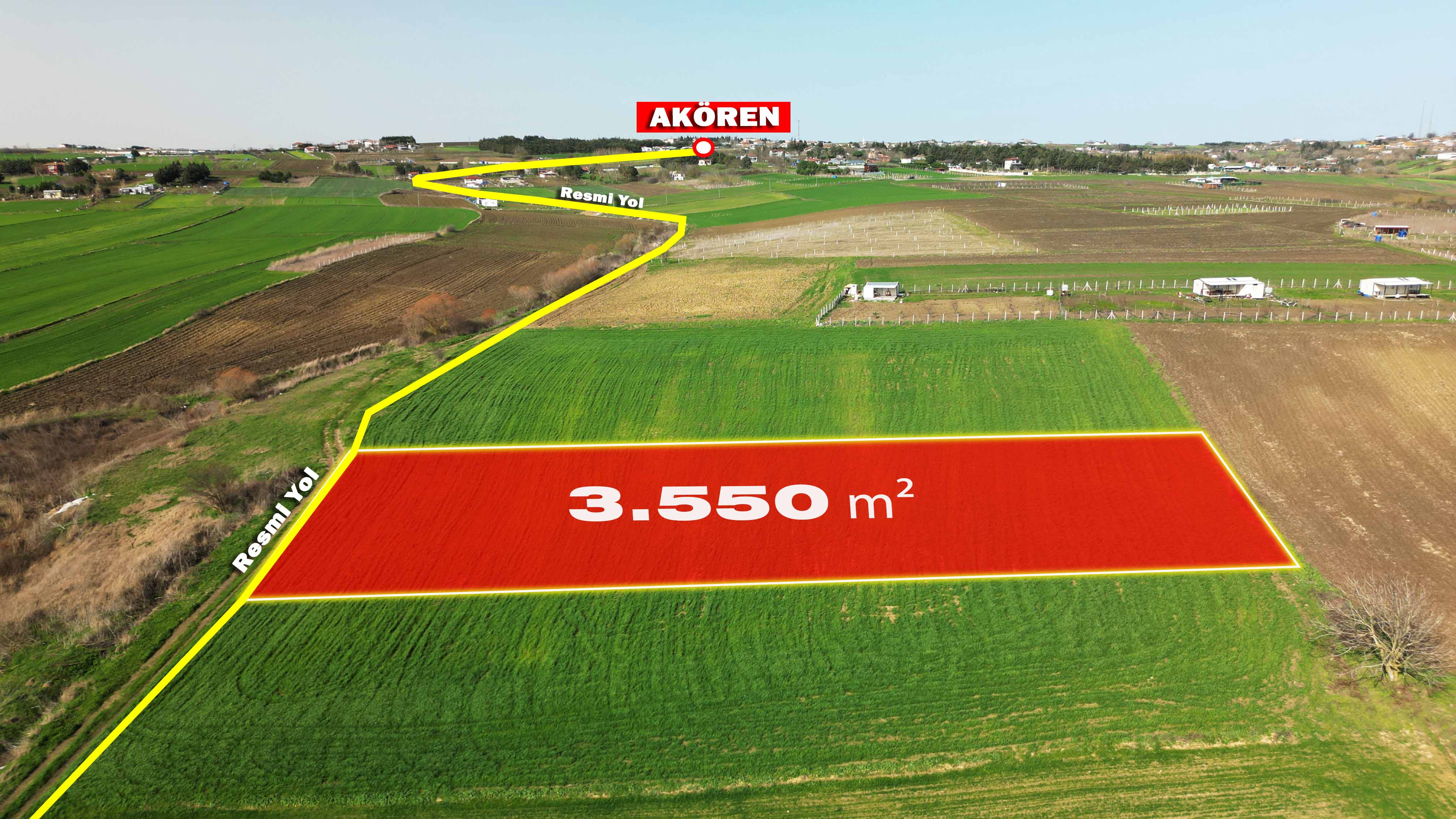 AKÖREN’DE 3.550 M² VERİMLİ ARAZİ, GÜÇLÜ YATIRIM FIRSATI