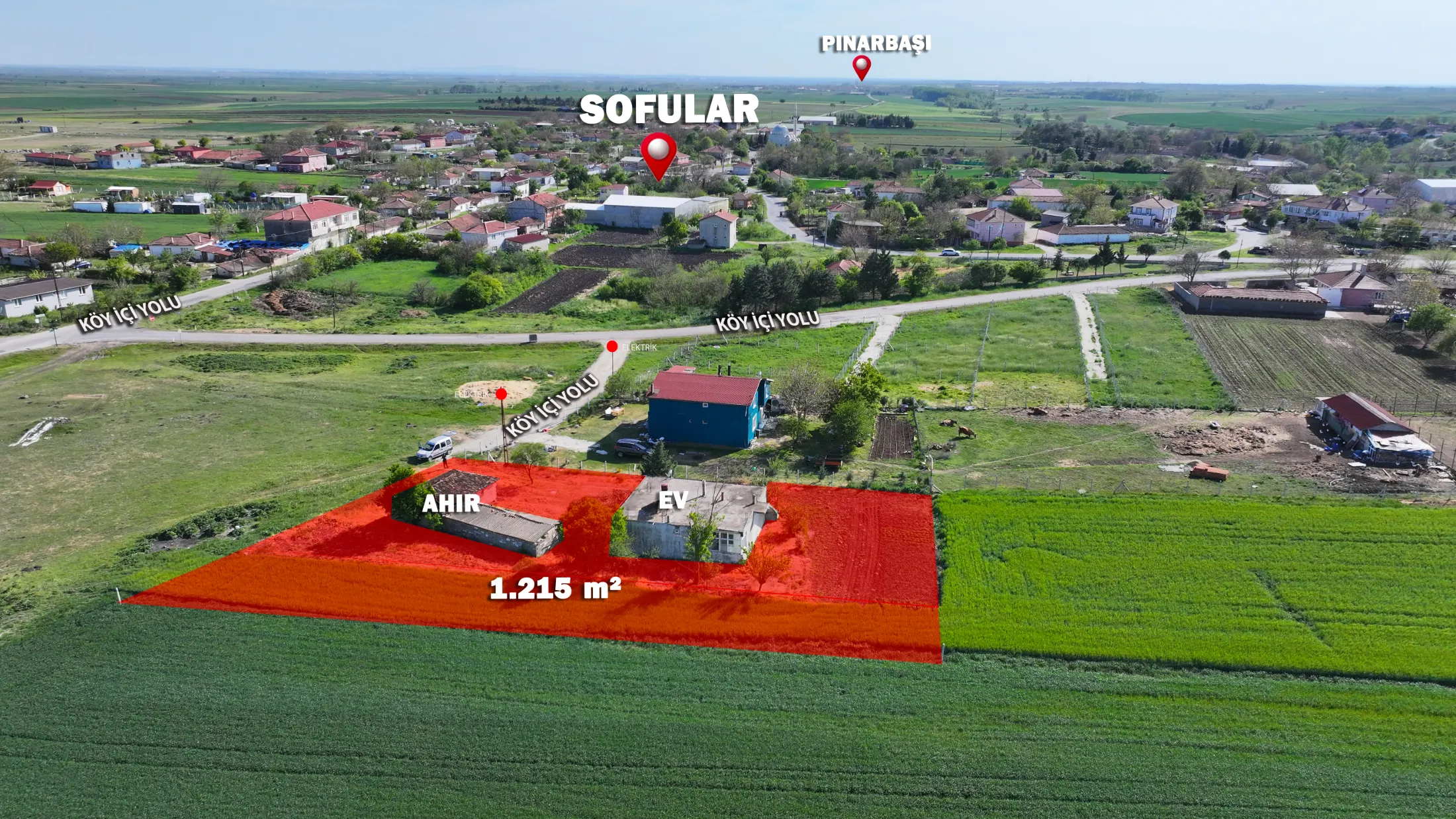 SOFULAR BÖLGESİNDE 1.215 M² DOĞAYLA İÇ İÇE DEĞERLİ ARAZİ İÇİNDE AHIR VE EV BULUNMAKTADIR
