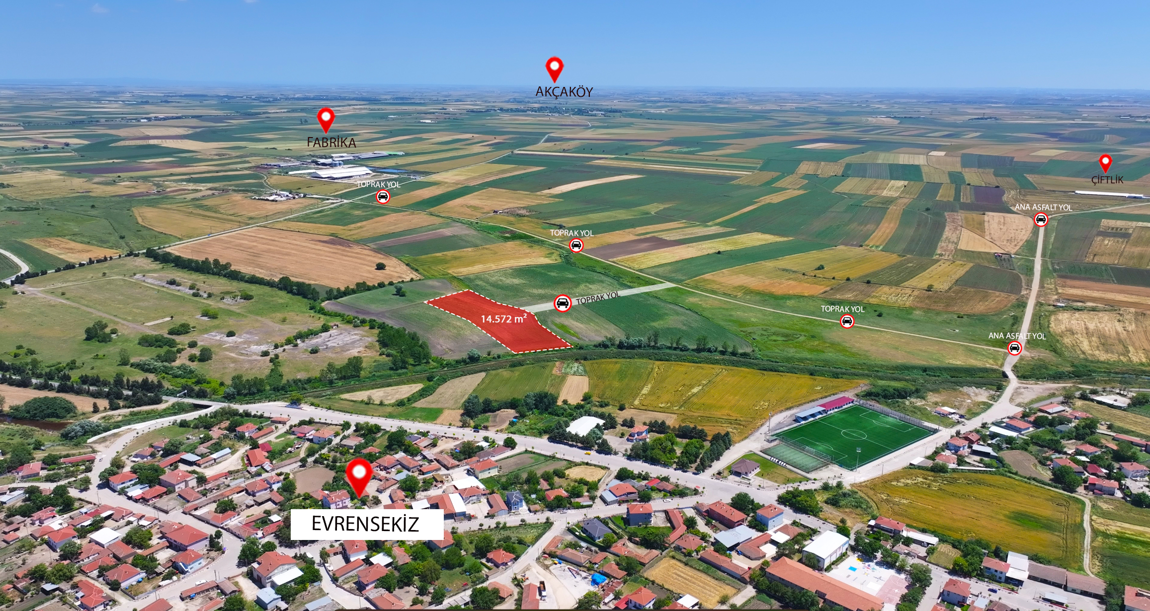 LÜLEBURGAZ EVRENSEKİZ GÜNDOĞDU’DA 14.572 M² YATIRIM İÇİN UYGUN SEÇENEK