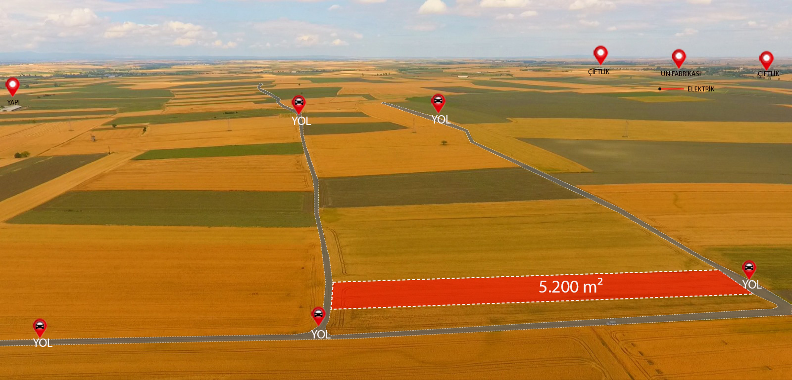 LÜLEBURGAZ EVRENSEKİZ GÜNDOĞDU’DA 5.167 M² SATILIK TARLA YATIRIMLIK