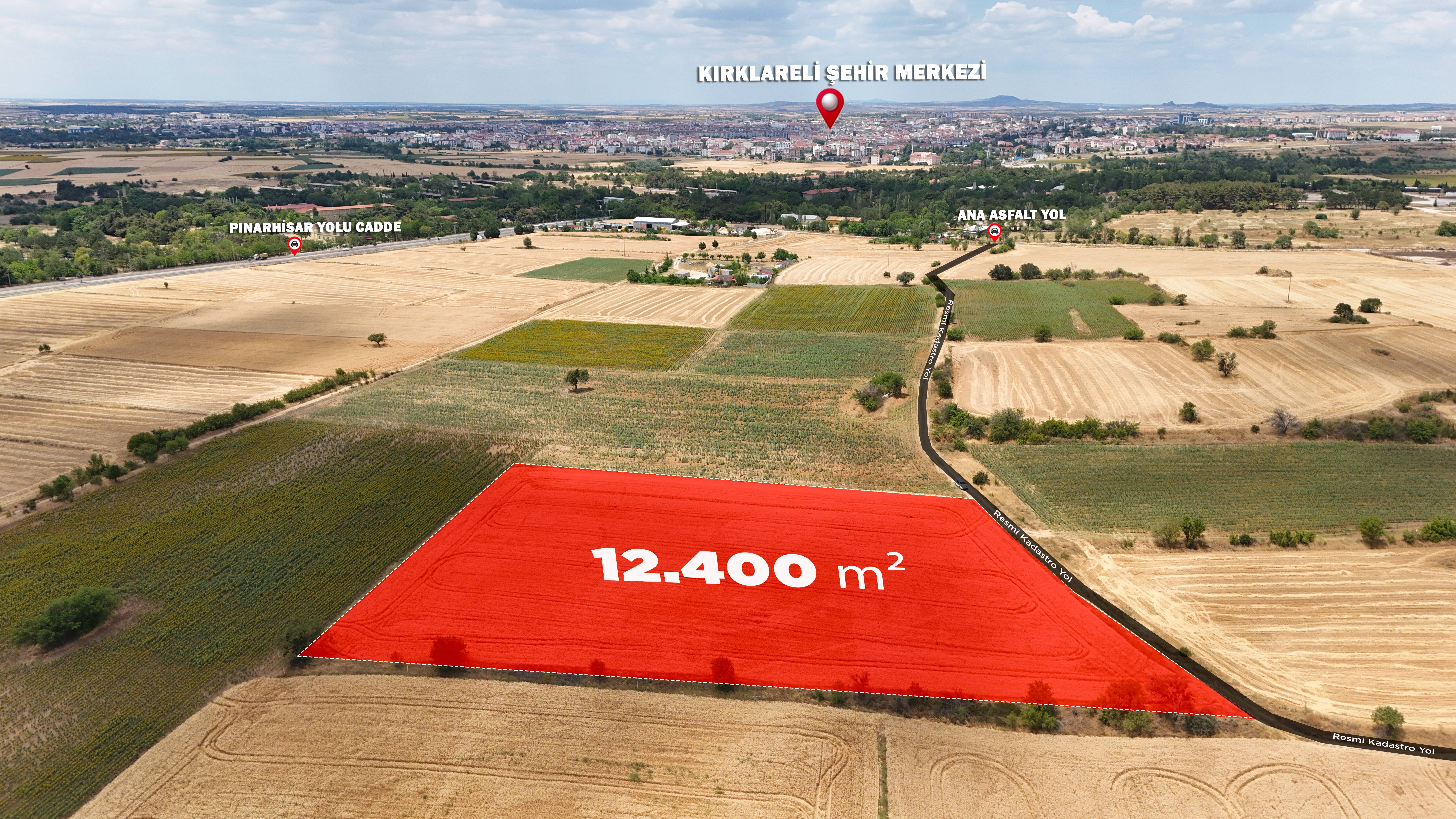 KIRKLARELİ MERKEZ HATİCEHATUN’DA 12.400 M² UYGUN YATIRIM FIRSATI