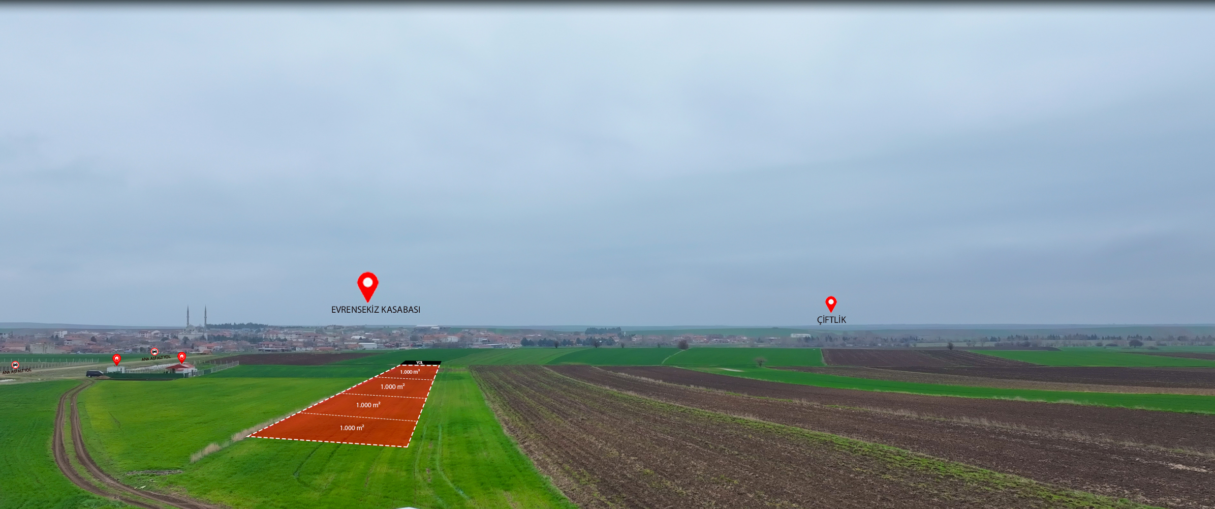 LÜLEBURGAZ EVRENSEKİZ GÜNDOĞDU’DA 1.000 M² KAÇIRILMAZ FİYAT FIRSATI